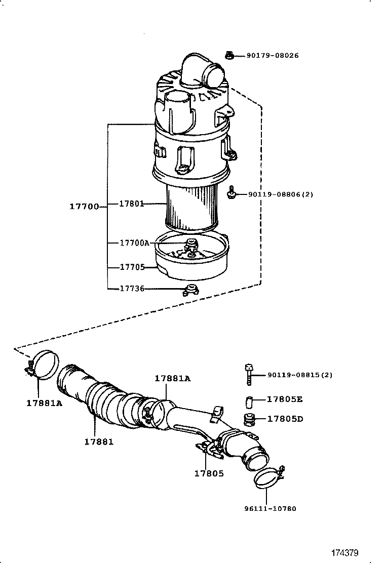 17302-67010 HOSE SUB-ASSY, AIR product image