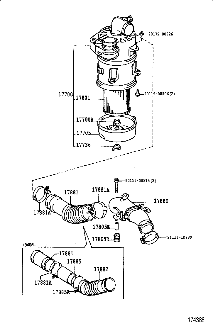 17705-75010 CAP SUB-ASSY, AIR CLEANER product image