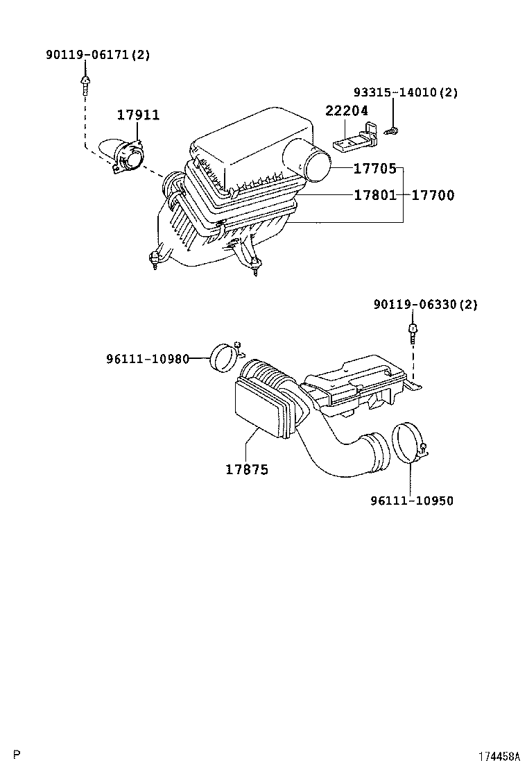 17705-50210 CAP SUB-ASSY, AIR CLEANER product image