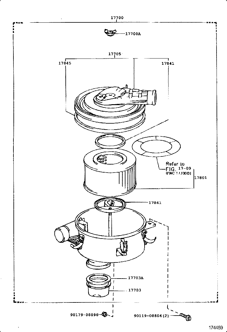 17705-66090 CAP SUB-ASSY, AIR CLEANER product image