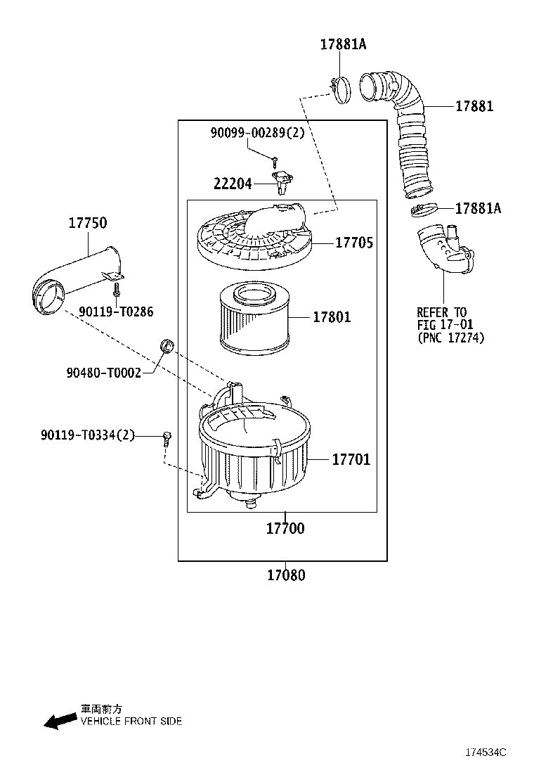 17700-0L082 CLEANER ASSY, AIR product image