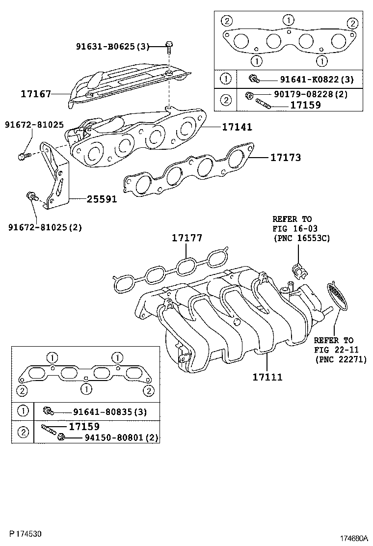17141-64310 MANIFOLD, EXHAUST product image