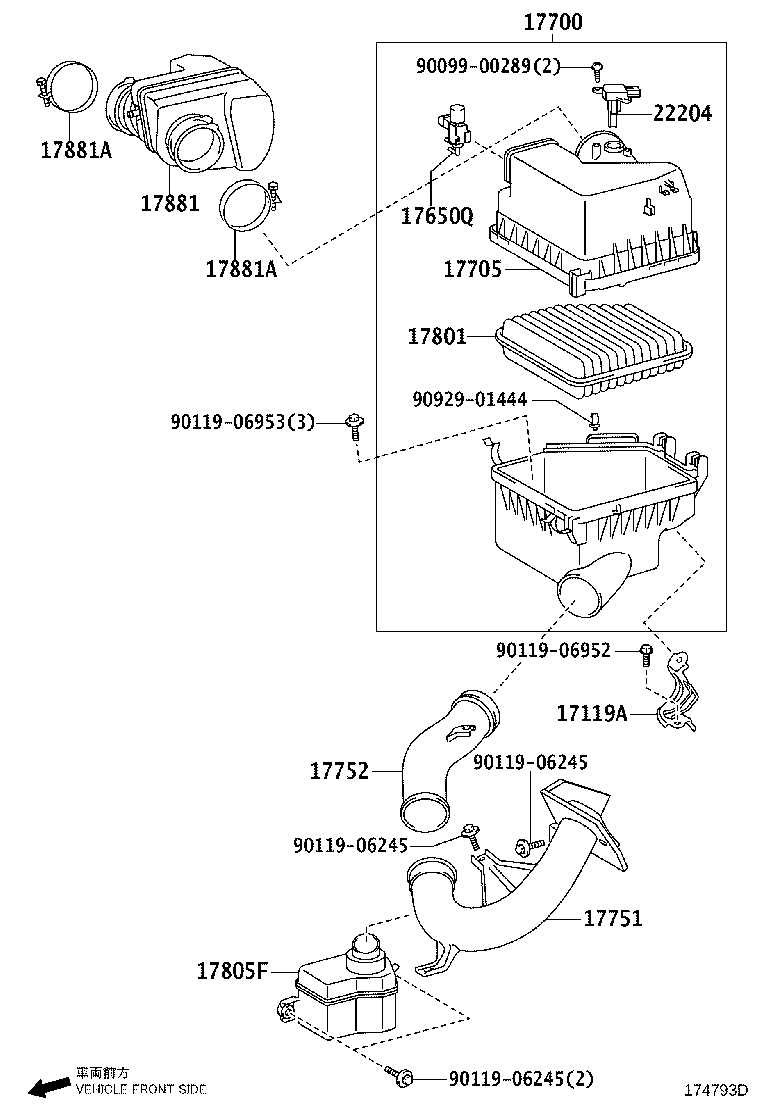 17705-37140 CAP SUB-ASSY, AIR CLEANER product image