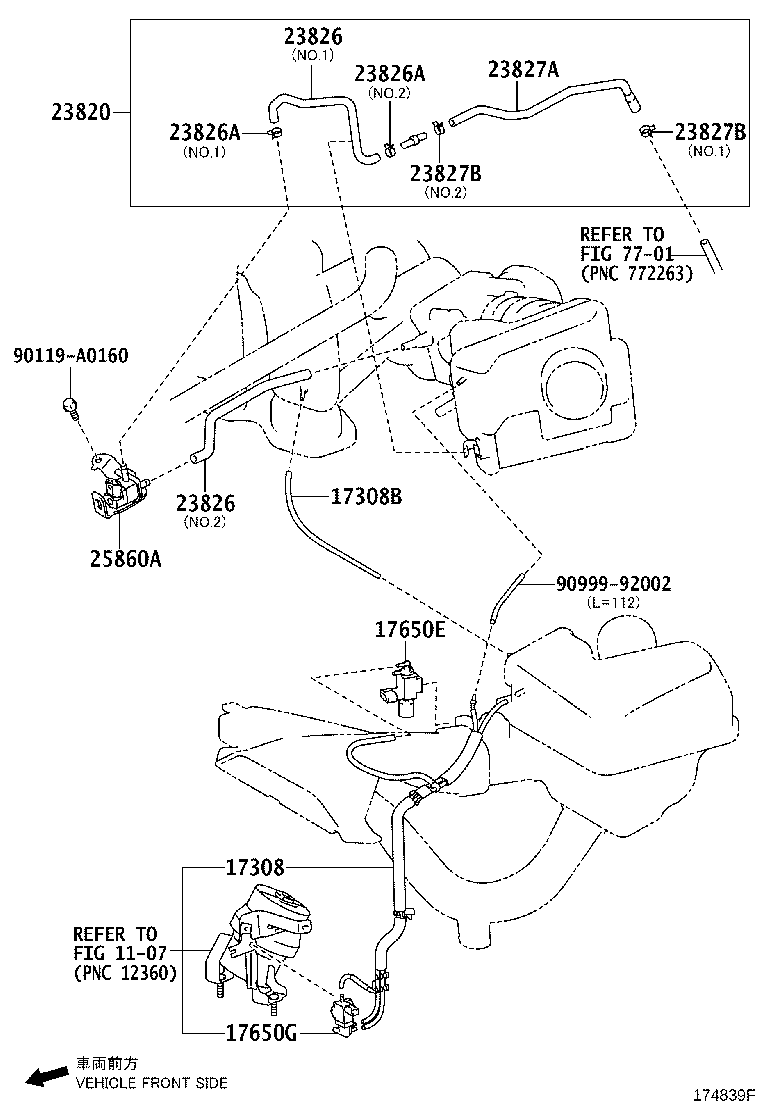 90080-46347 CLIP(FOR FUEL VAPOR FEED HOSE, NO.1) product image