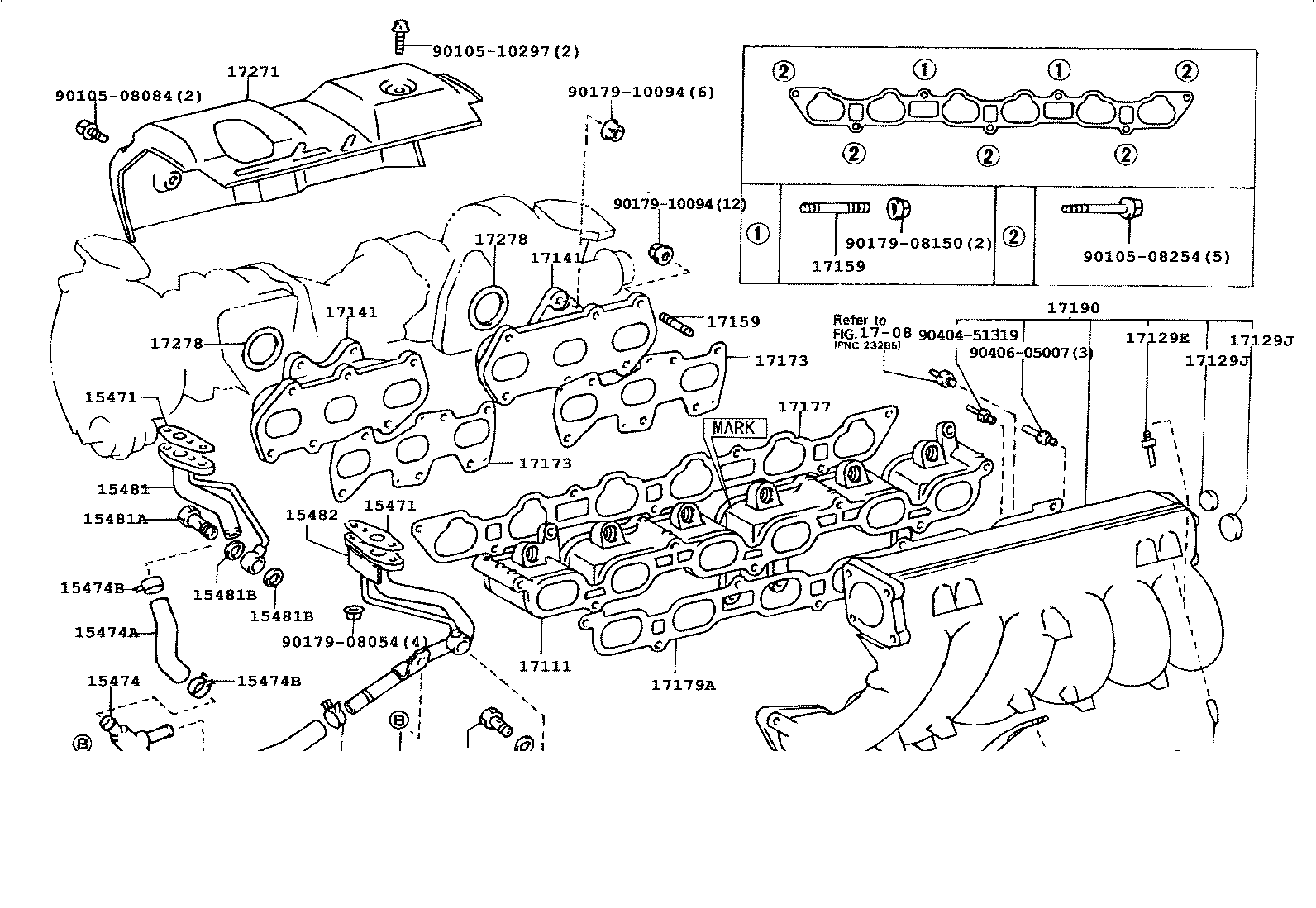 17141-74101 MANIFOLD, EXHAUST product image
