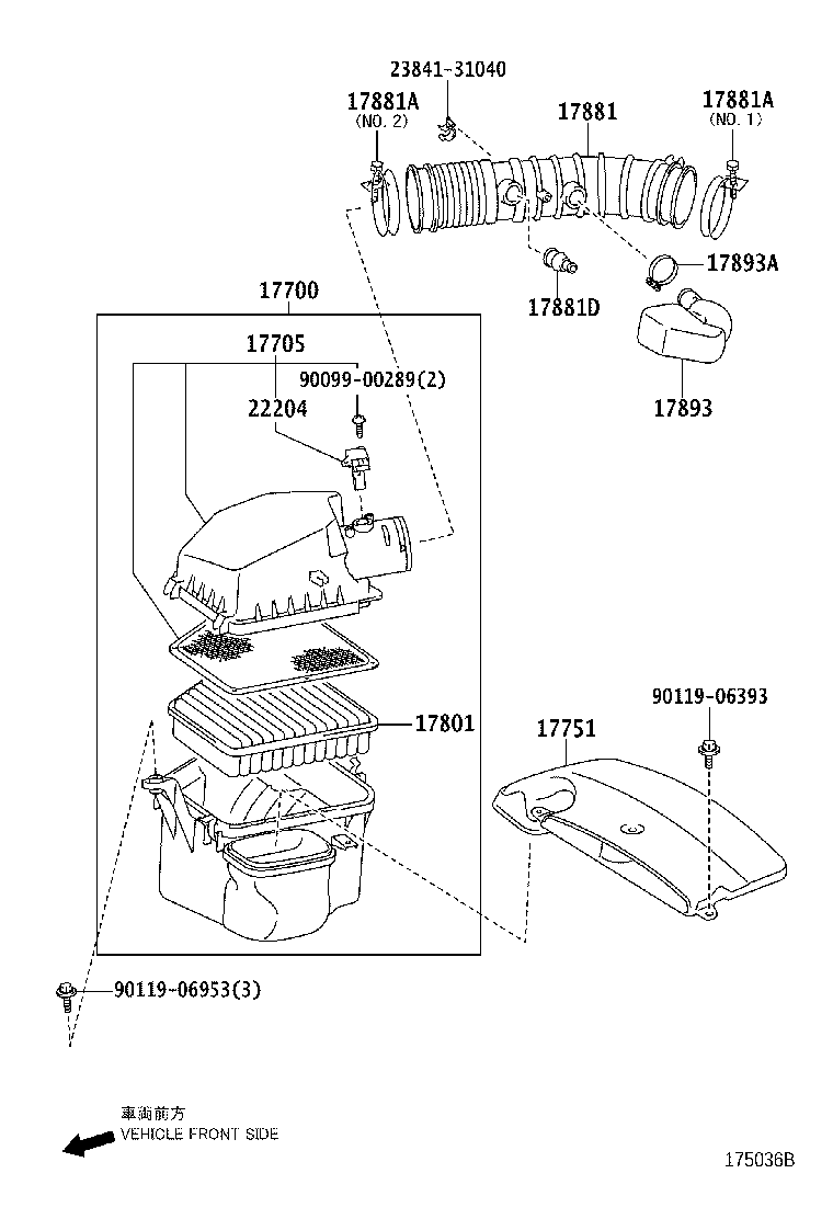 17801-38040 ELEMENT SUB-ASSY, AIR CLEANER FILTER product image