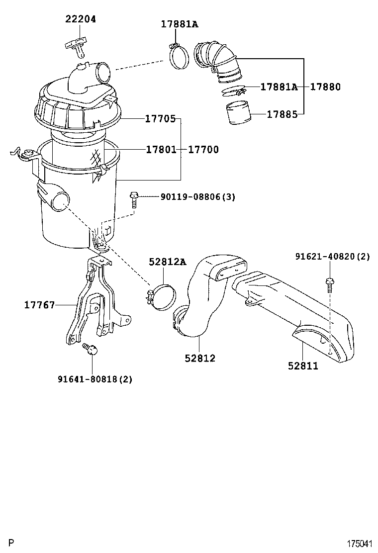 17700-54831 CLEANER ASSY, AIR product image