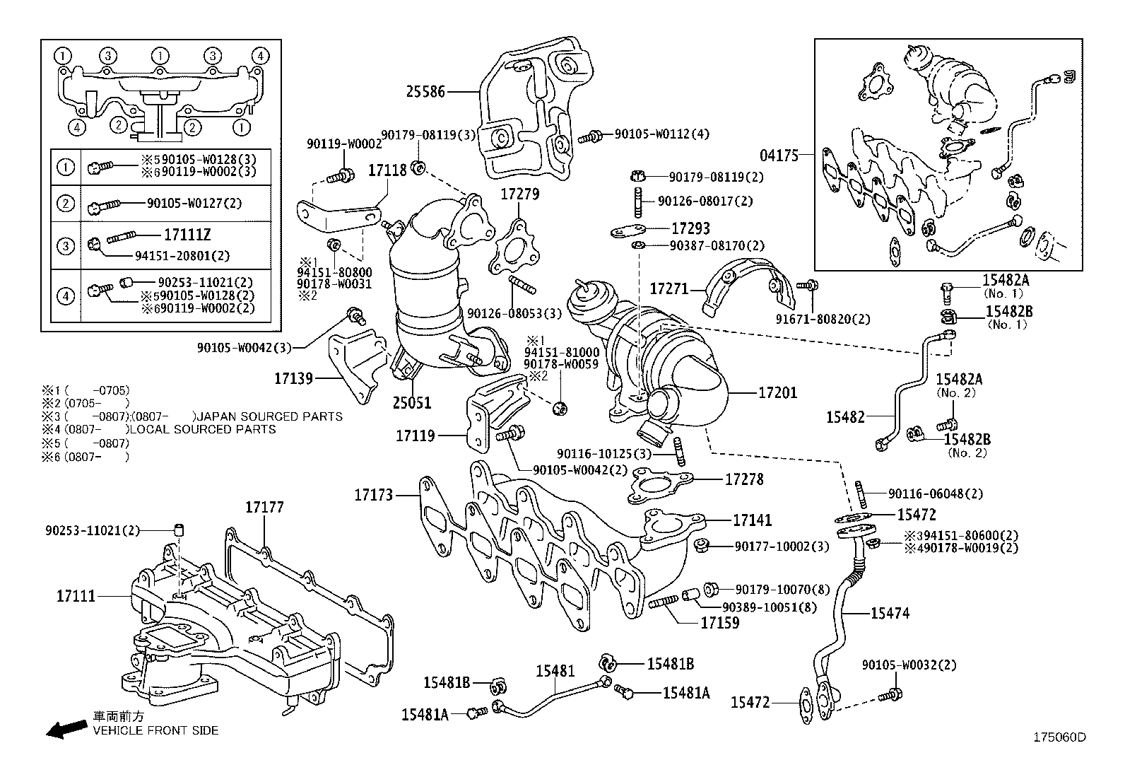 15472-0R010 GASKET, TURBO OIL OUTLET, NO.1 product image