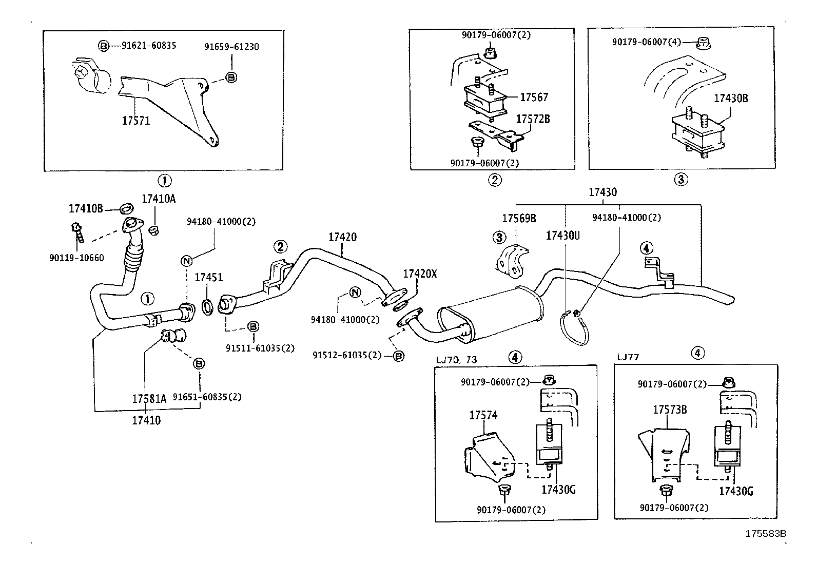 17571-18010 BRACKET, EXHAUST PIPE SUPPORT, NO.1 product image