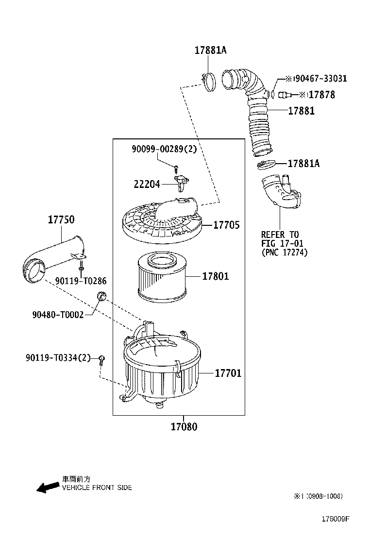 17705-05080 CAP SUB-ASSY, AIR CLEANER product image