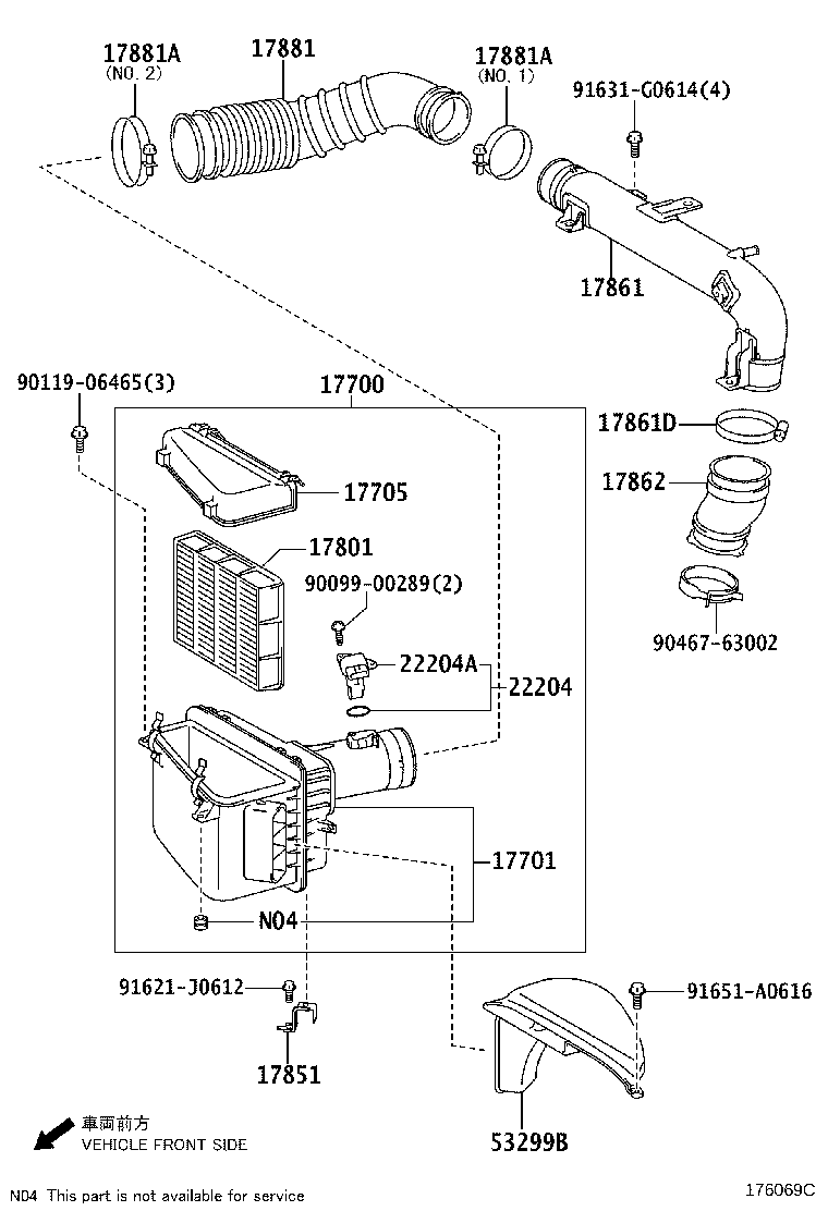17344-73030 HOSE, AIR, NO.4 product image