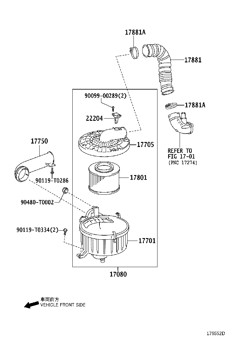 17705-05080 CAP SUB-ASSY, AIR CLEANER product image