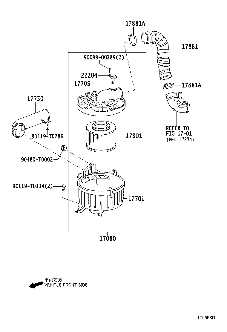 17705-05080 CAP SUB-ASSY, AIR CLEANER product image