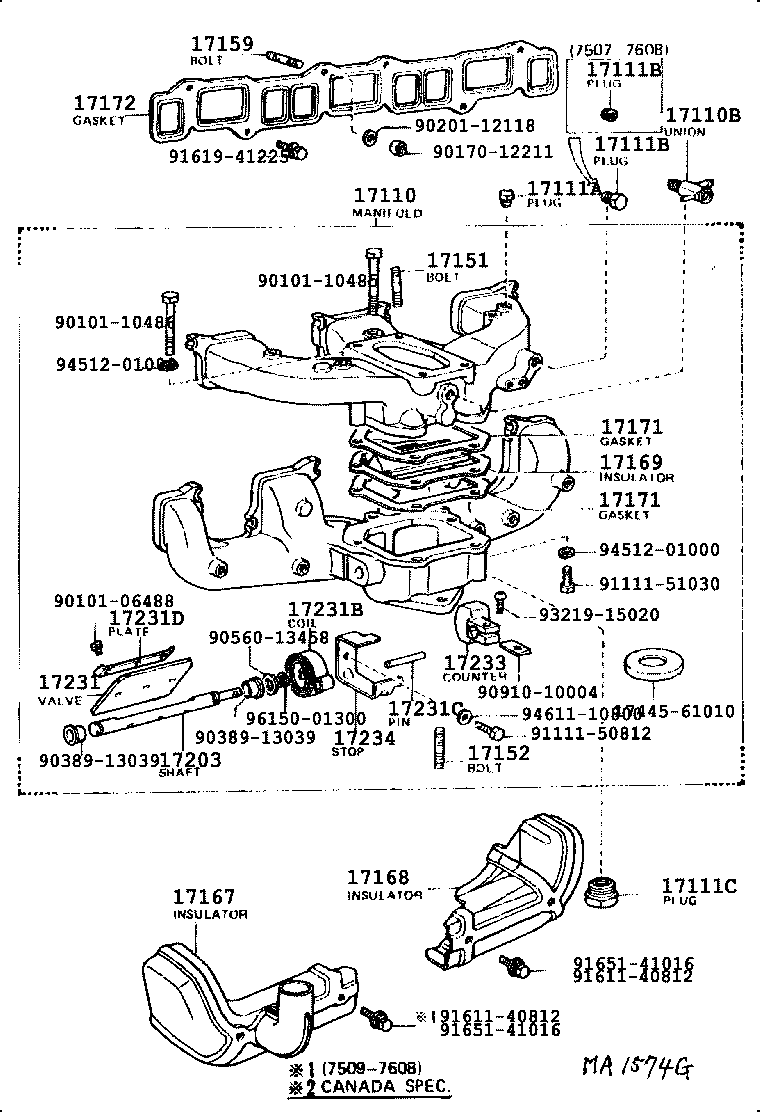 17100-60150 MANIFOLD ASSY product image