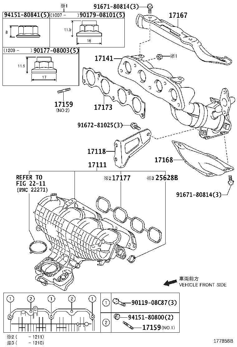 17141-37150 MANIFOLD, EXHAUST product image