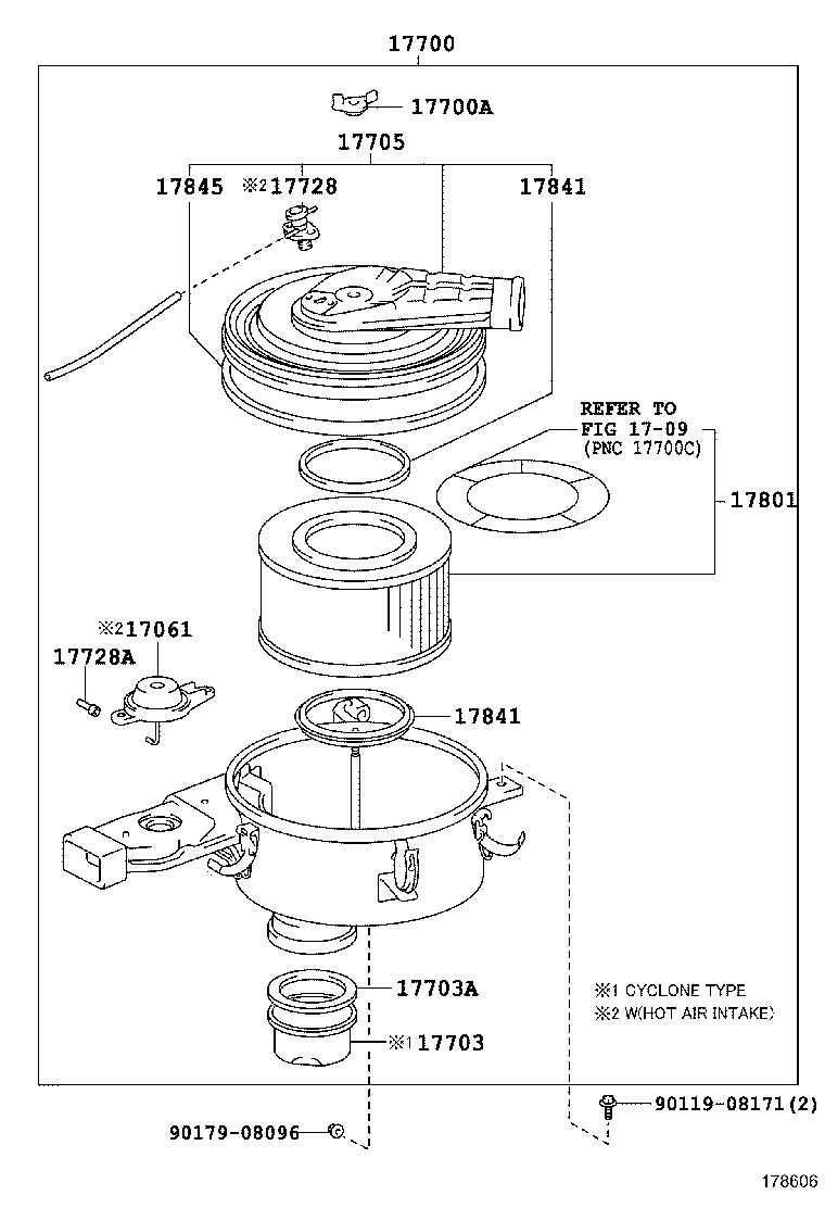 17705-66090 CAP SUB-ASSY, AIR CLEANER product image