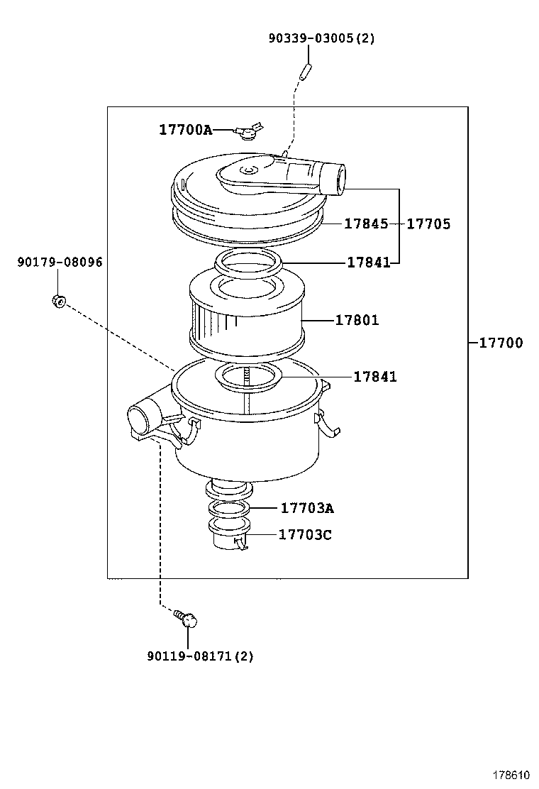 17705-66090 CAP SUB-ASSY, AIR CLEANER product image