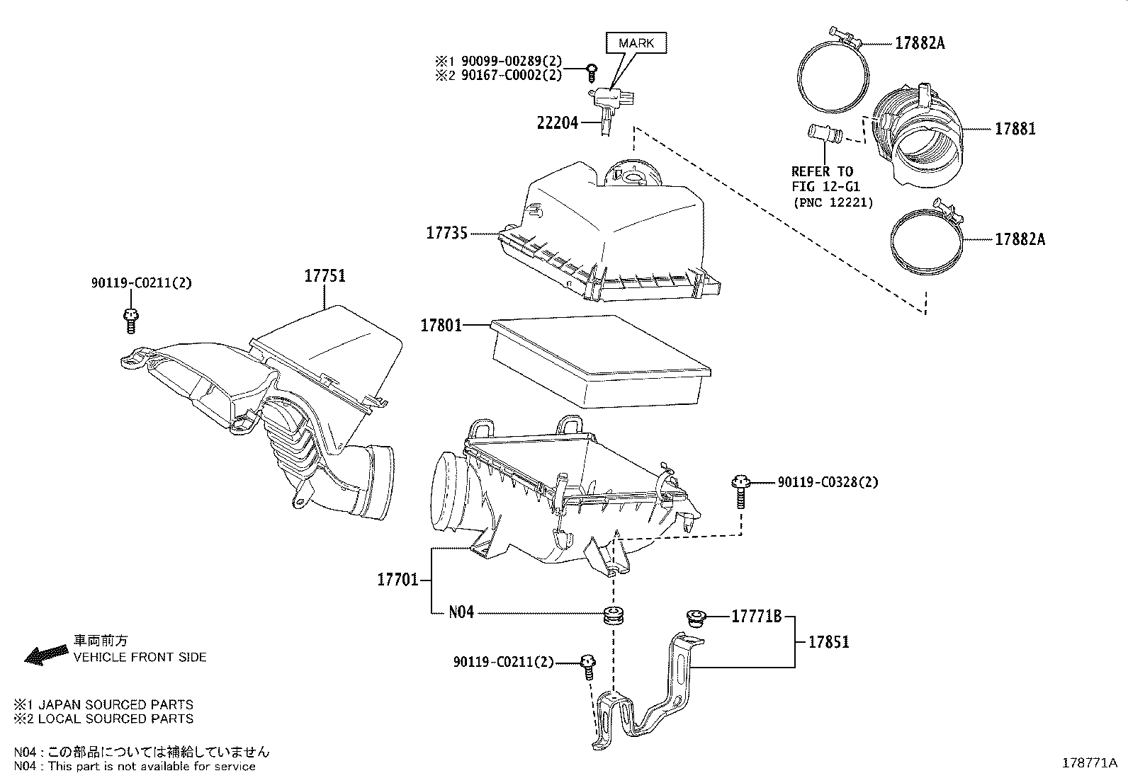 17750-0P050 INLET, AIR CLEANER, NO.1 product image