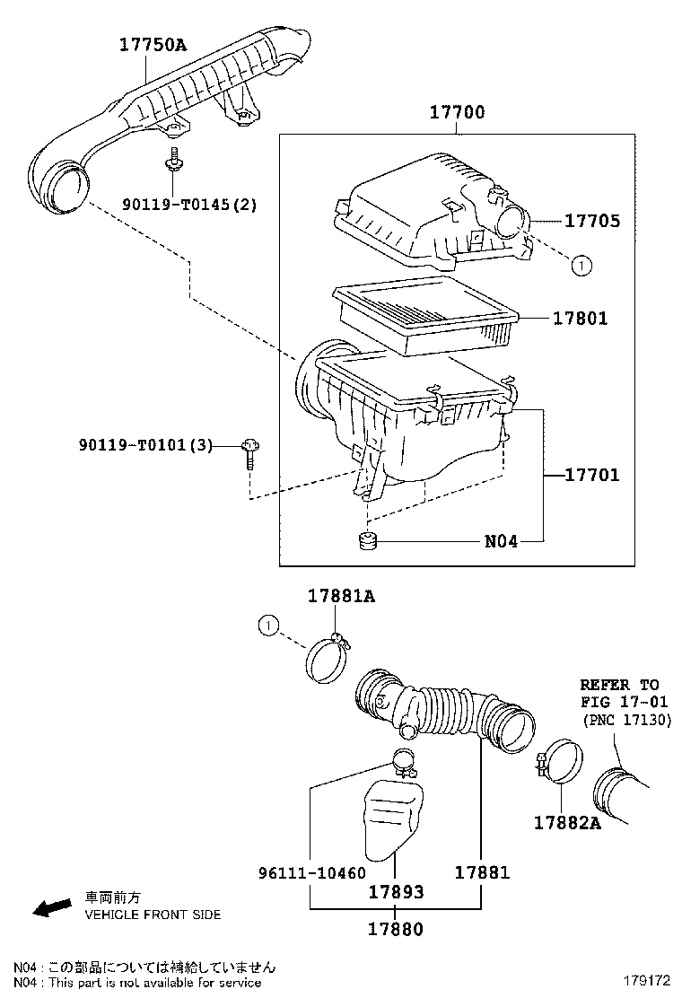 17705-0L180 CAP SUB-ASSY, AIR CLEANER product image