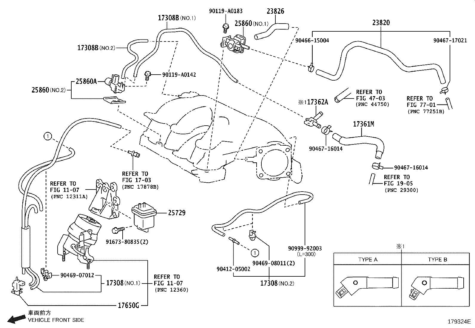 17308-0V040 HOSE SUB-ASSY, VACUUM product image