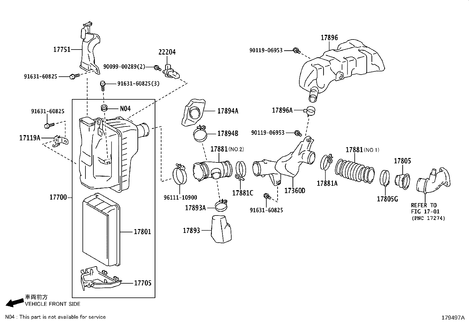 17344-11080 HOSE, AIR, NO.4 product image