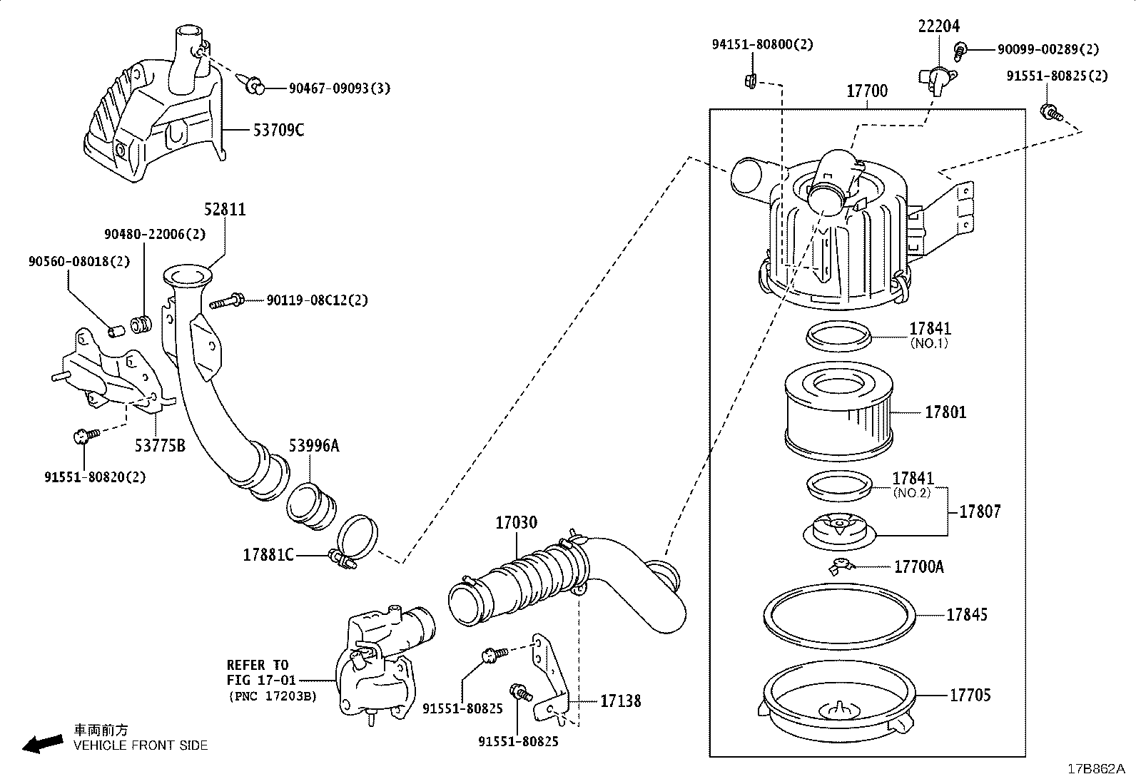 17030-11020 HOSE ASSY, AIR product image