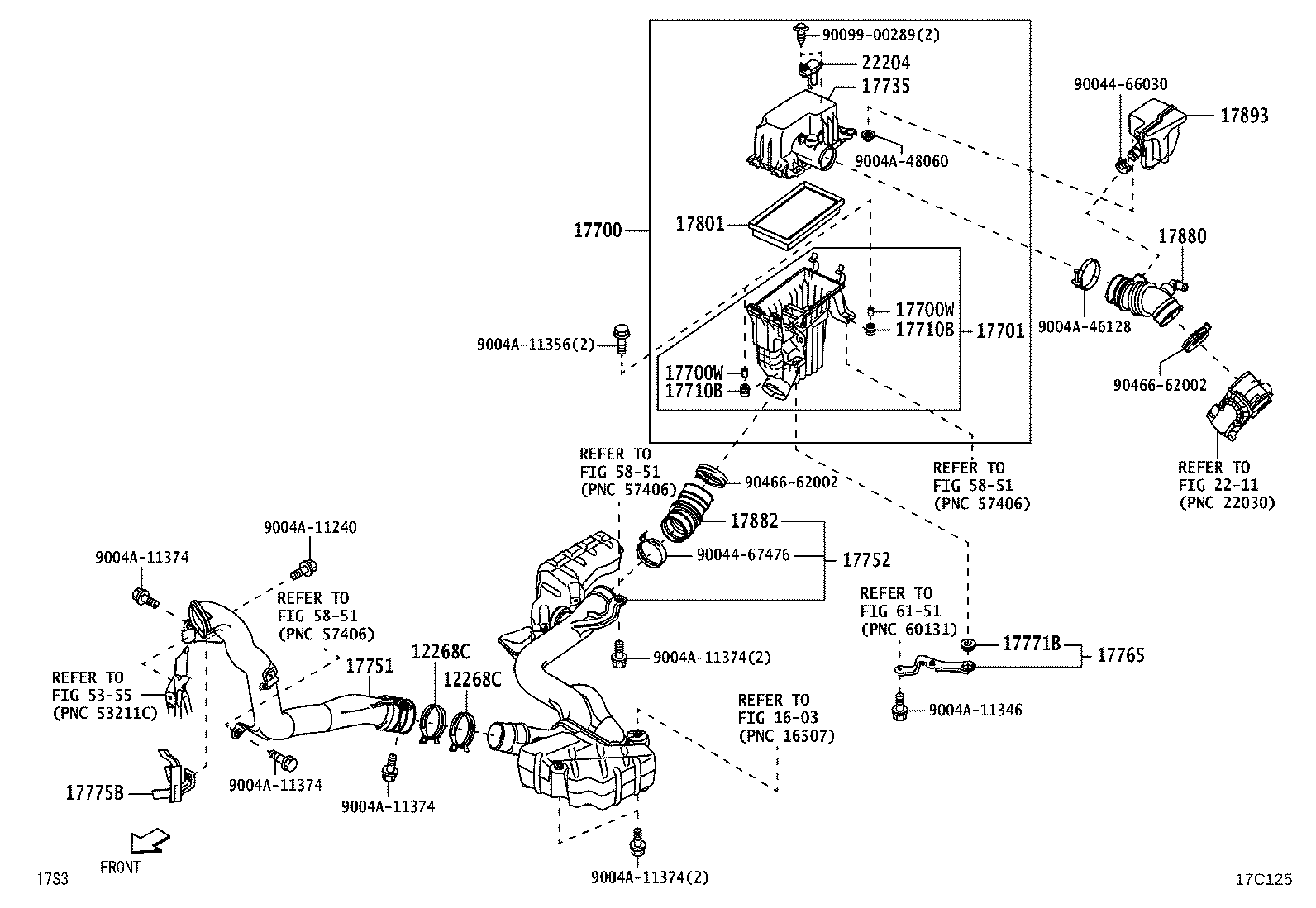 17751-BZ050 INLET, AIR CLEANER, NO.1 product image
