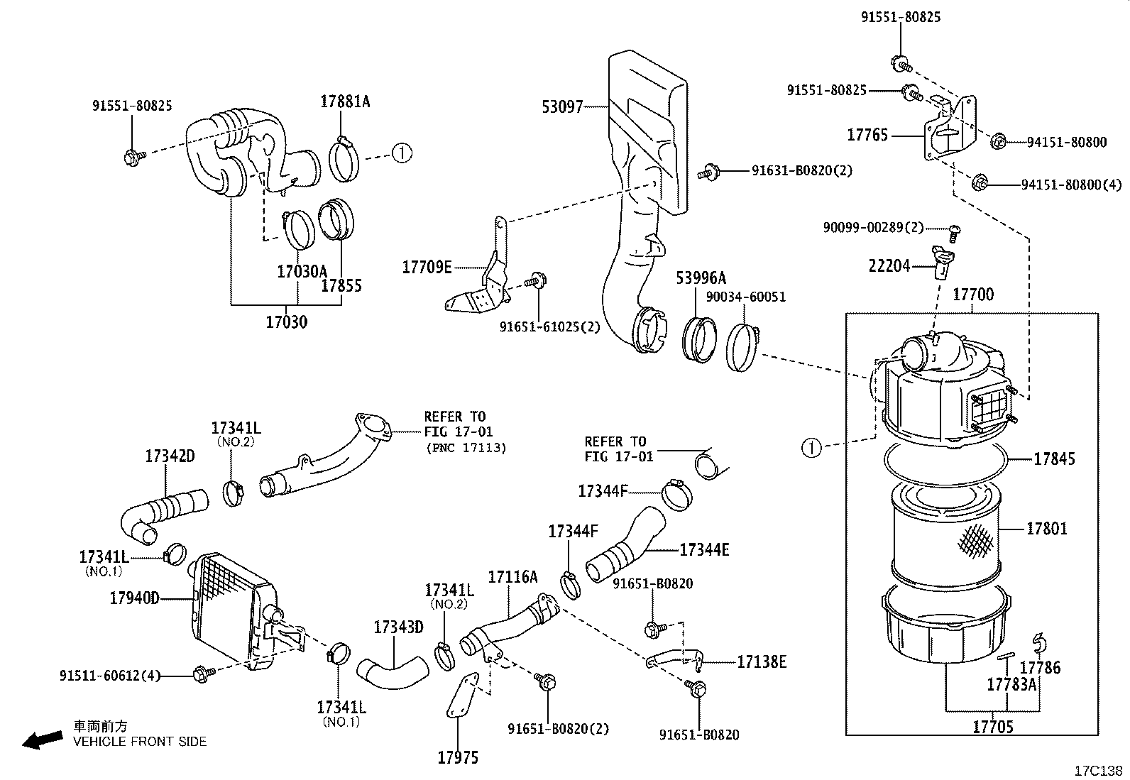 17115-58040 PIPE, INTAKE, NO.2 product image