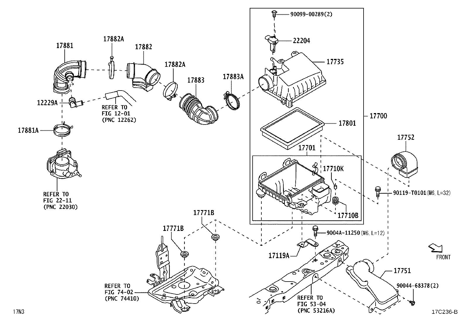 17701-BZ280 CASE SUB-ASSY, AIR CLEANER product image