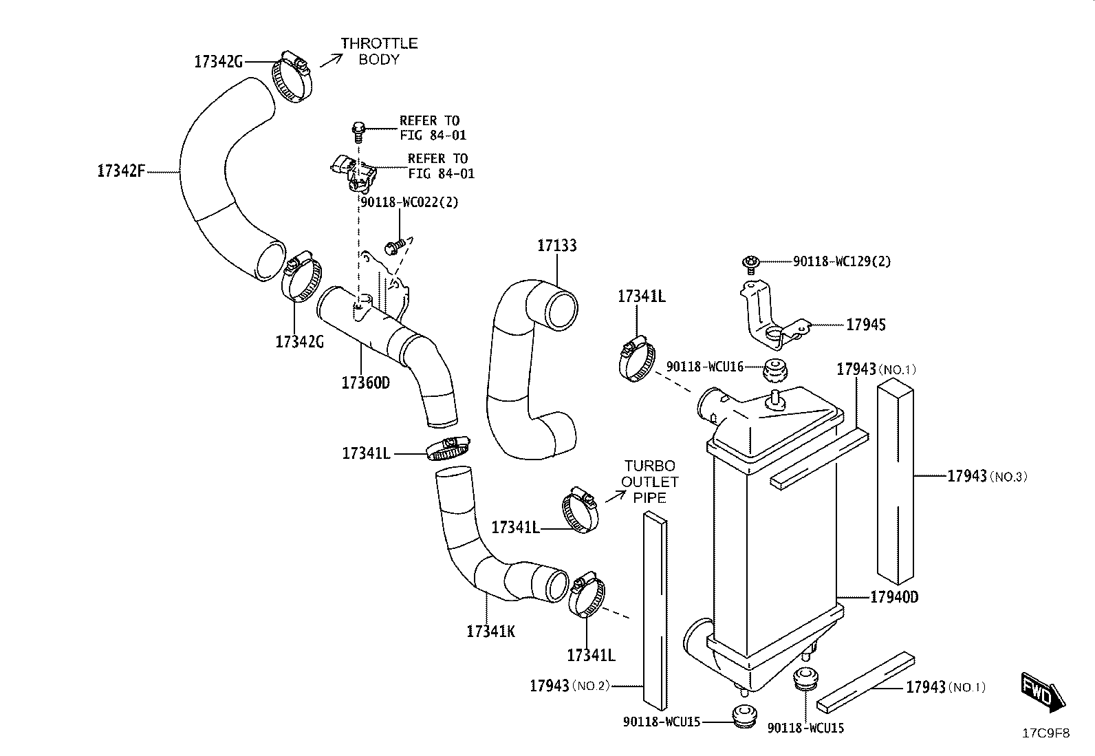 165B1-WC002 HOSE, AIR, NO.2(FOR INTERCOOLER) product image