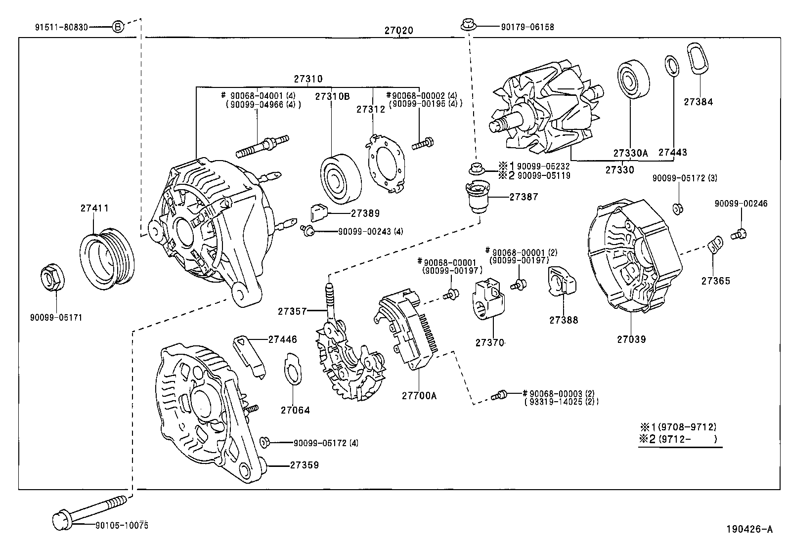 27310-0D010 FRAME ASSY, DRIVE END, ALTERNATOR product image