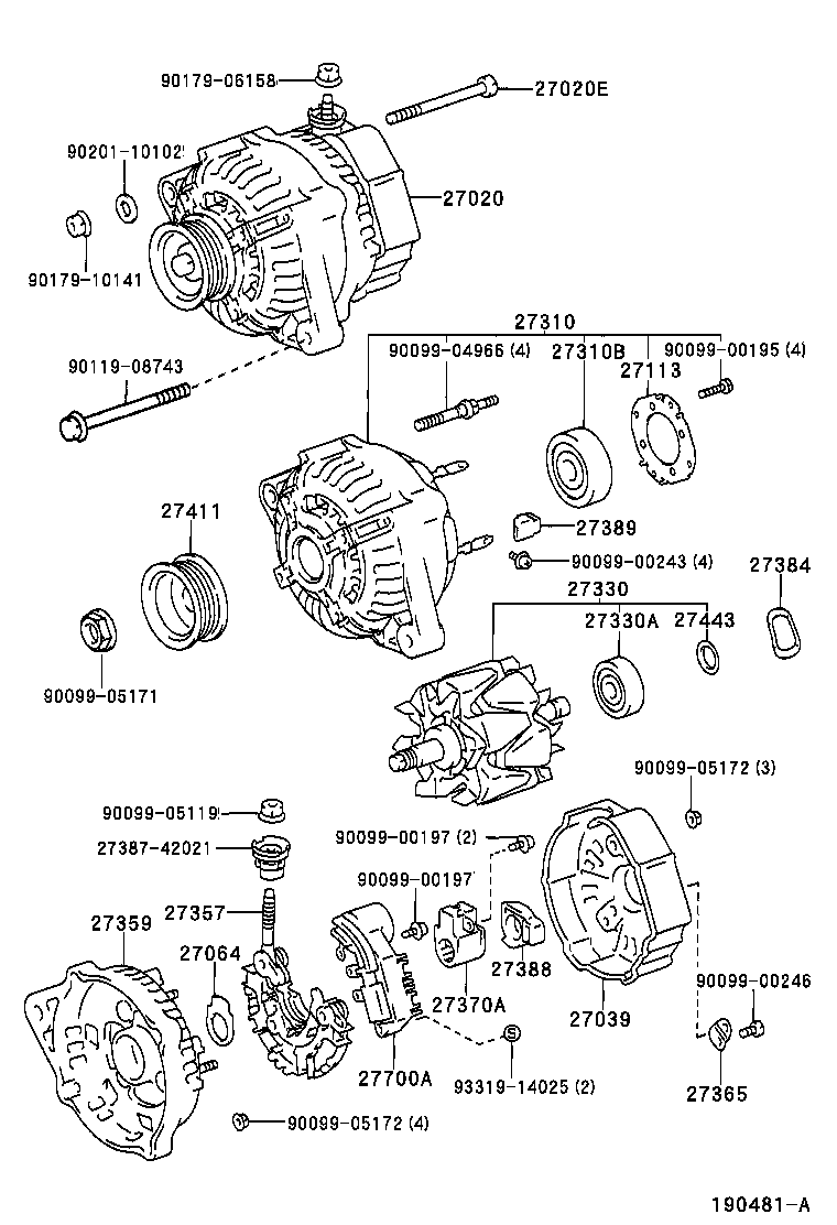 90105-10133 BOLT(FOR ALTERNATOR) product image