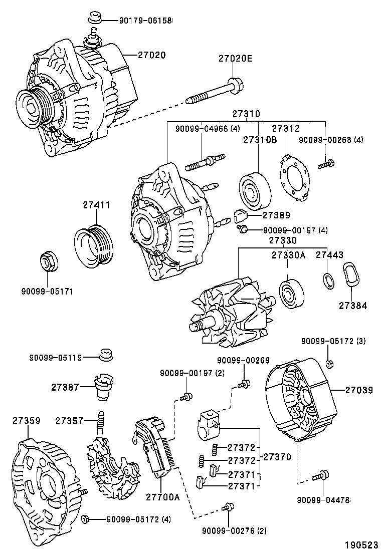 90101-10231 BOLT(FOR ALTERNATOR) product image