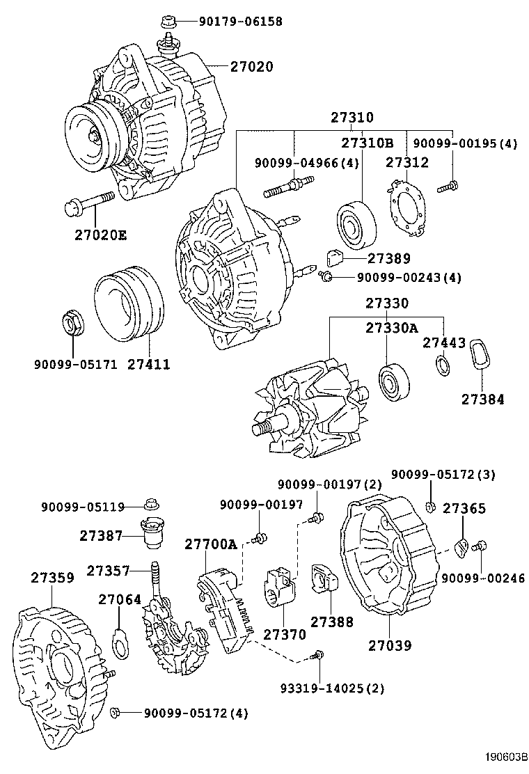 27310-EV030 FRAME ASSY, DRIVE END, ALTERNATOR product image