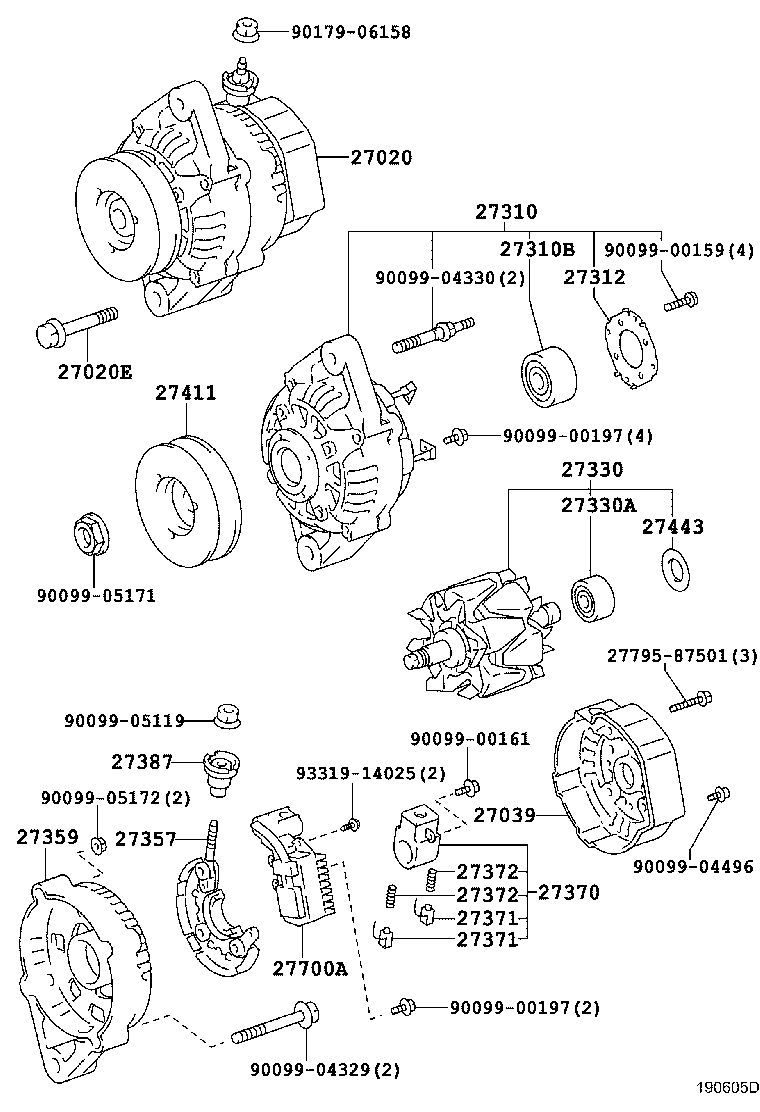 27310-EV030 FRAME ASSY, DRIVE END, ALTERNATOR product image