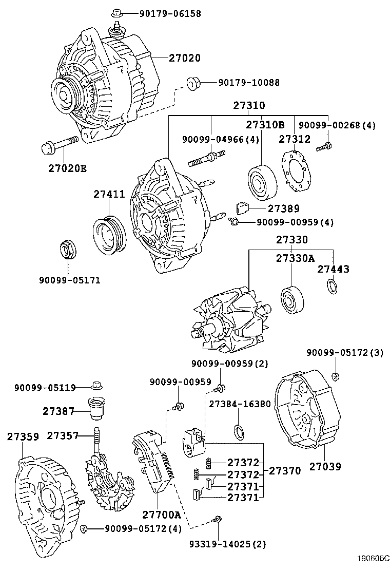 27310-EV030 FRAME ASSY, DRIVE END, ALTERNATOR product image