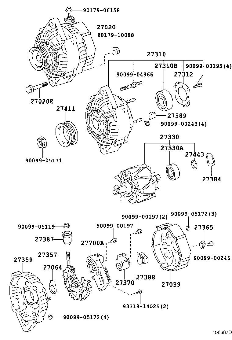 27310-EV030 FRAME ASSY, DRIVE END, ALTERNATOR product image