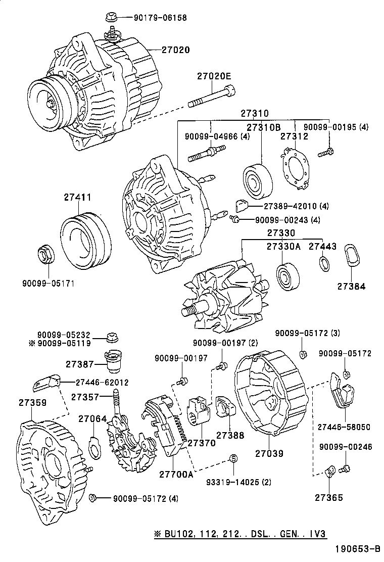 90148-10001 BOLT(FOR ALTERNATOR) product image