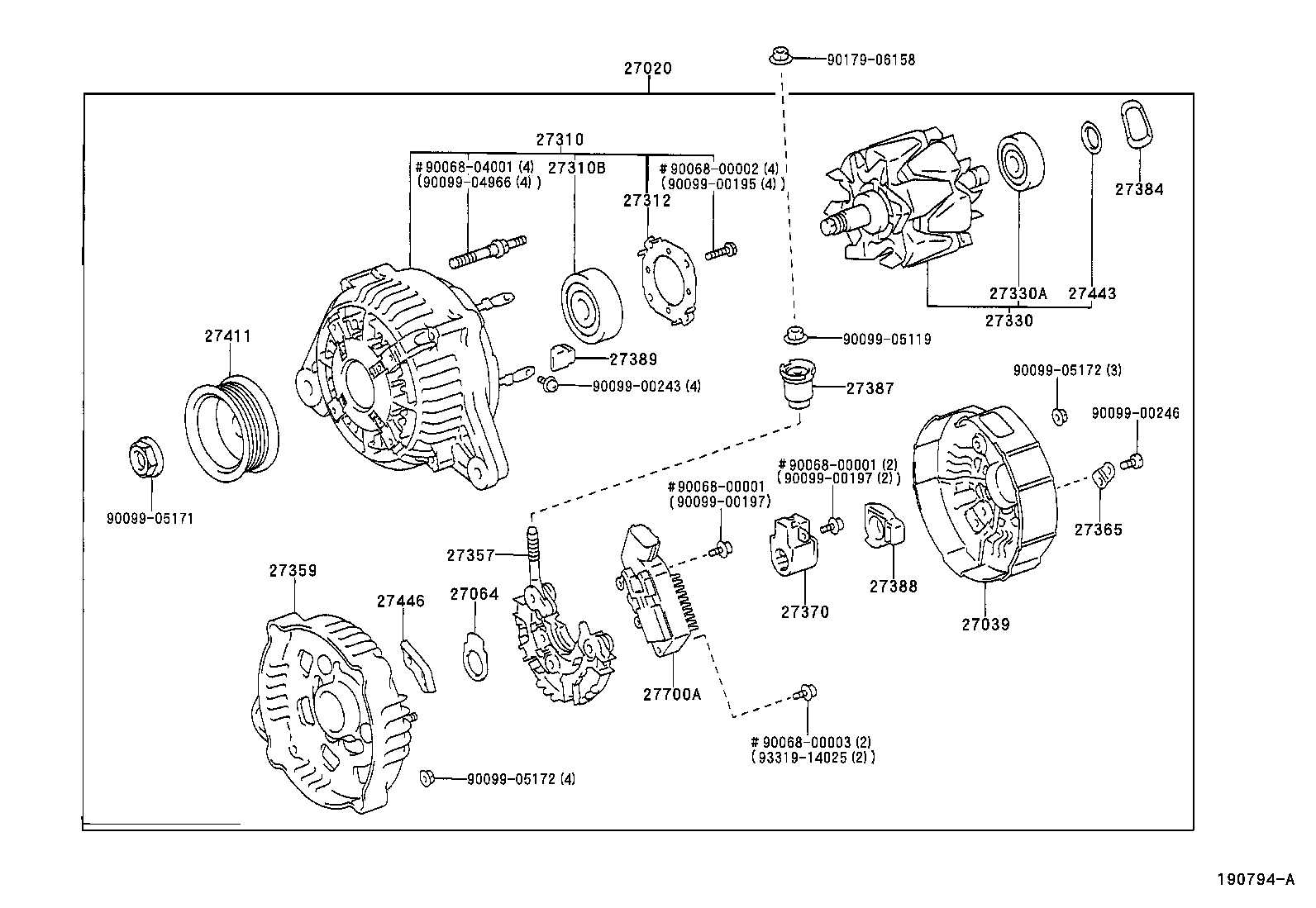 27357-0A030 HOLDER, ALTERNATOR, W/RECTIFIER product image