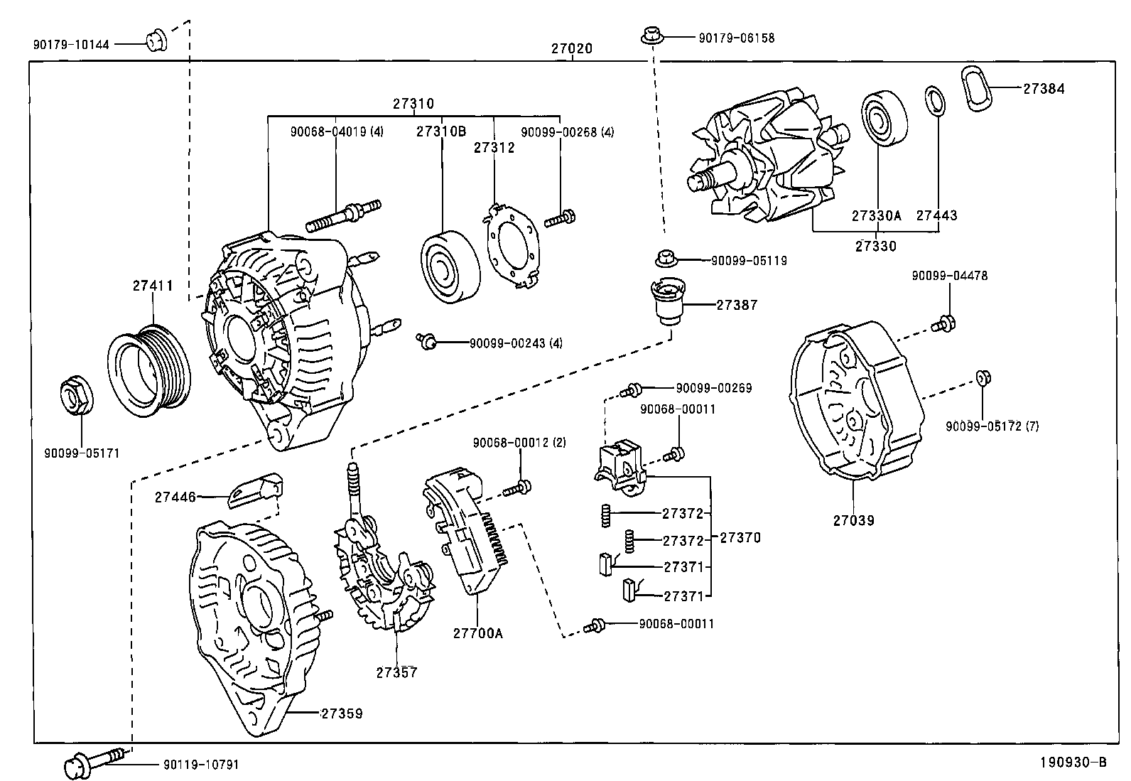 27310-0F010 FRAME ASSY, DRIVE END, ALTERNATOR product image