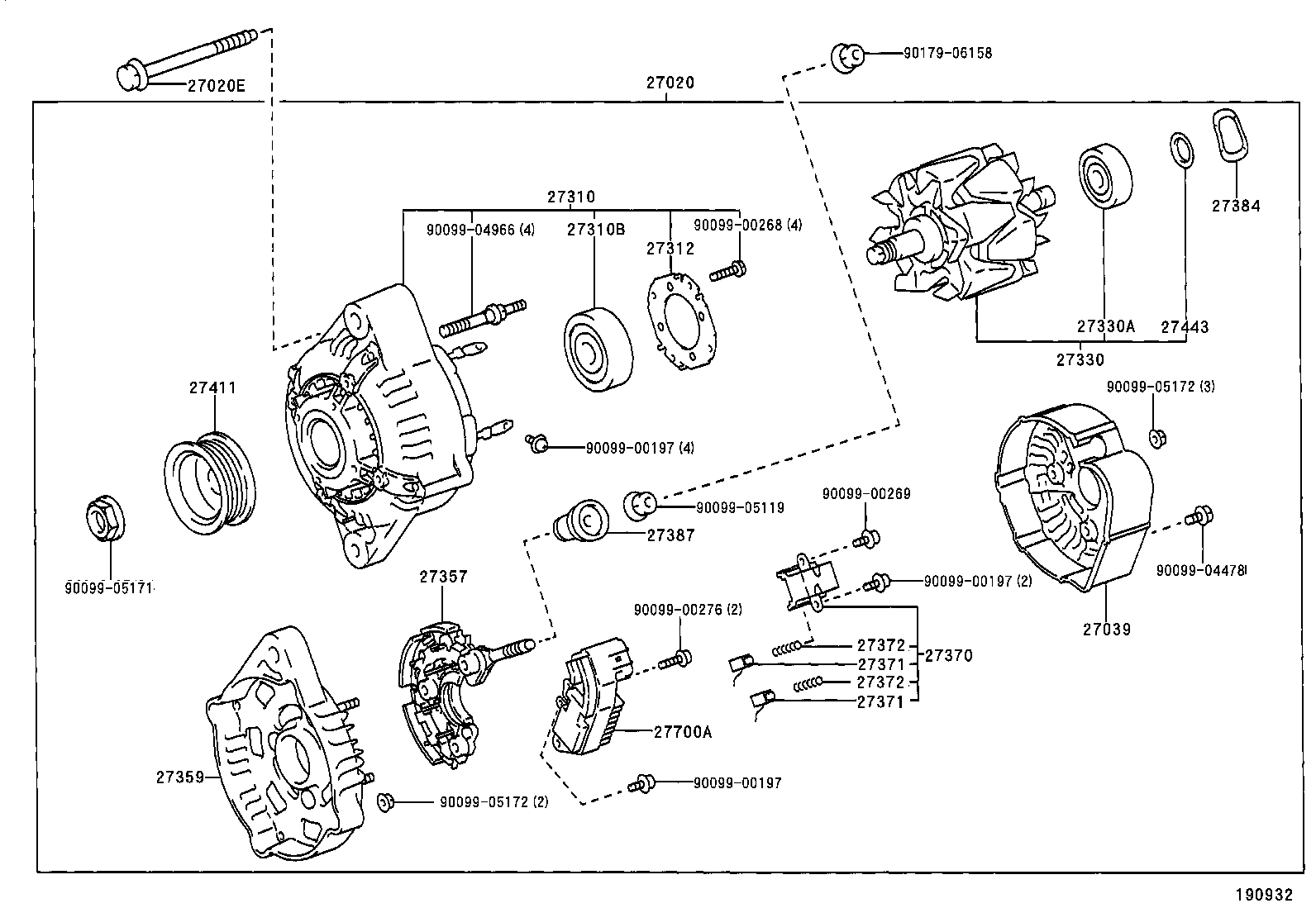 27310-0F010 FRAME ASSY, DRIVE END, ALTERNATOR product image