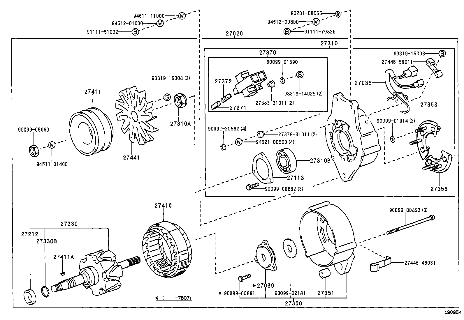 27310-46030 FRAME ASSY, DRIVE END, ALTERNATOR product image