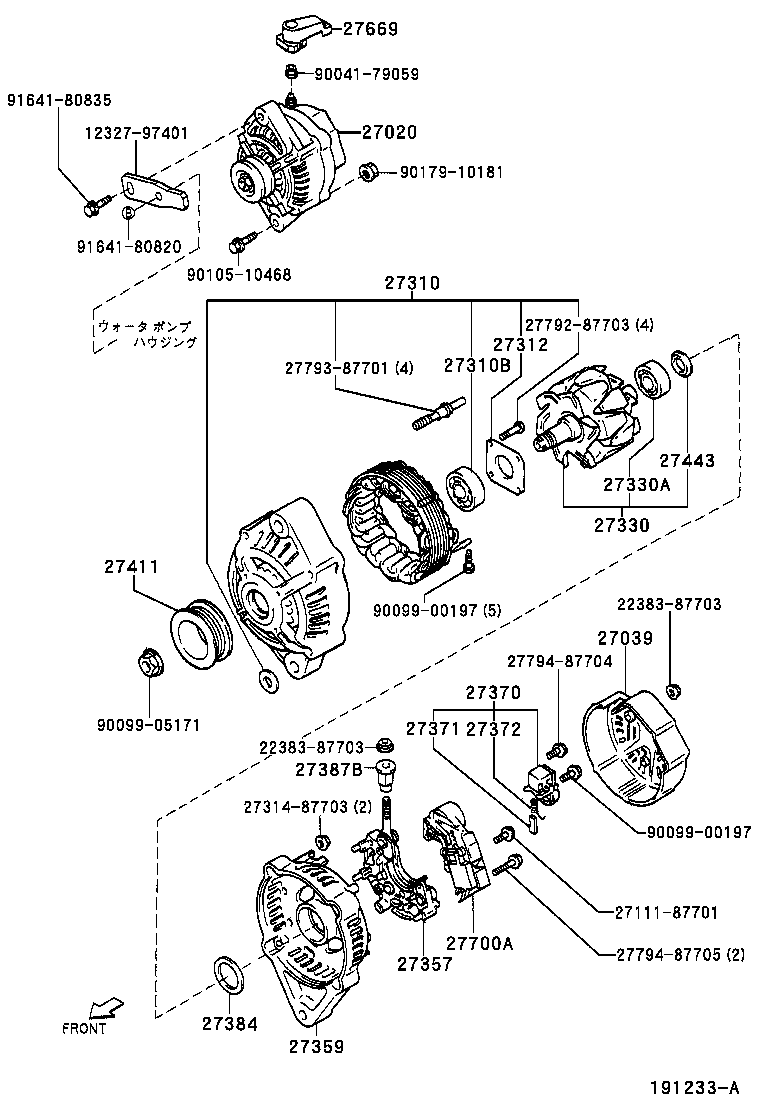 27310-87403 FRAME ASSY, DRIVE END, ALTERNATOR product image