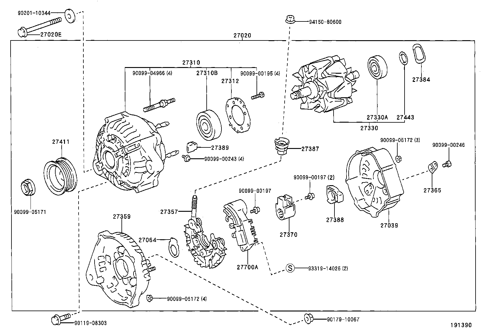 27310-64490 FRAME ASSY, DRIVE END, ALTERNATOR product image