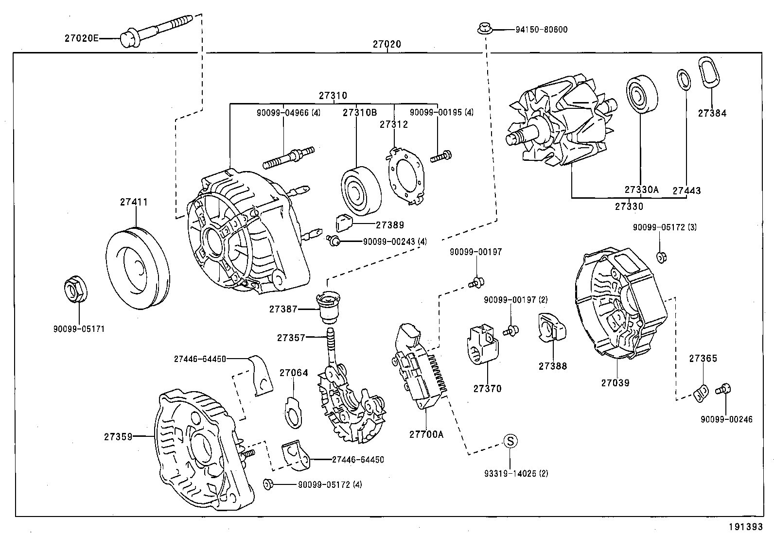 27310-64490 FRAME ASSY, DRIVE END, ALTERNATOR product image