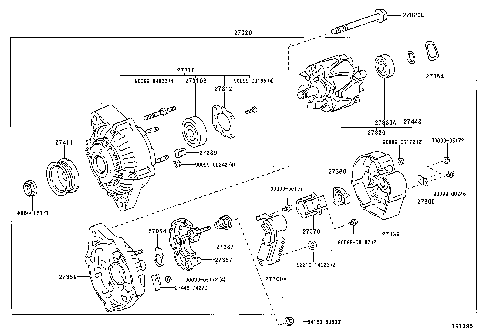 27310-64490 FRAME ASSY, DRIVE END, ALTERNATOR product image