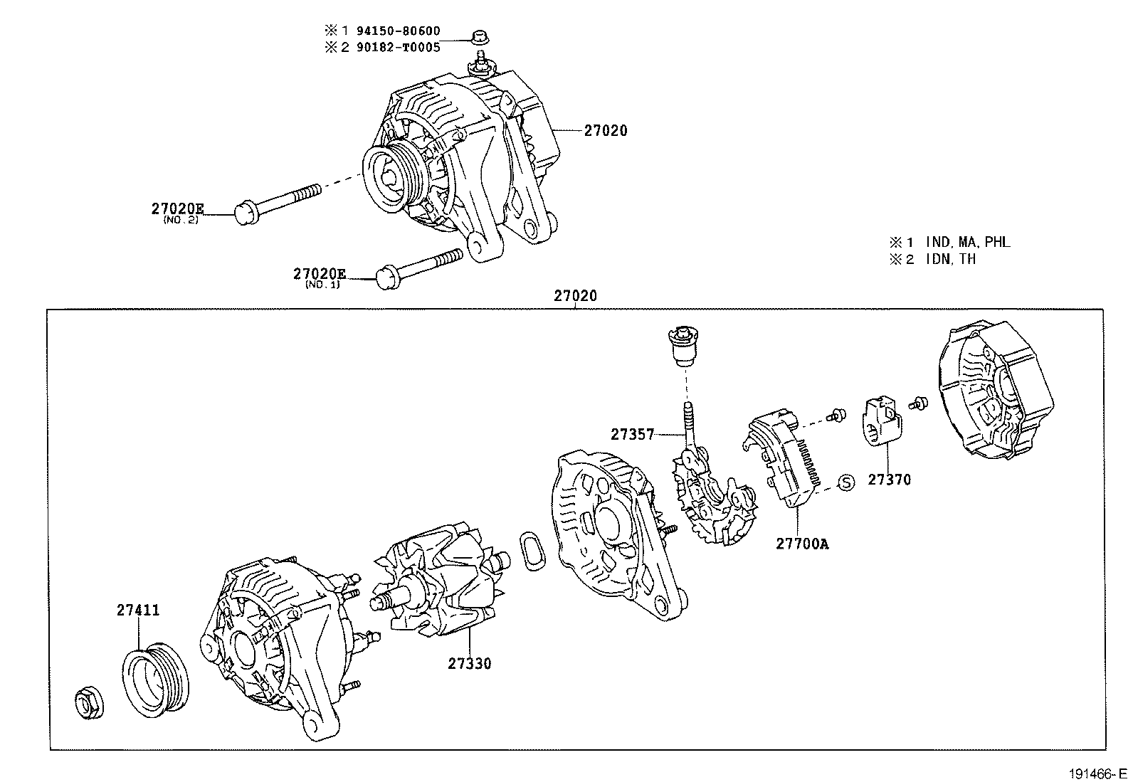 27357-0D140 HOLDER, ALTERNATOR, W/RECTIFIER product image