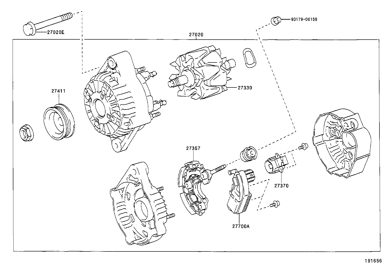 27310-0F010 FRAME ASSY, DRIVE END, ALTERNATOR product image