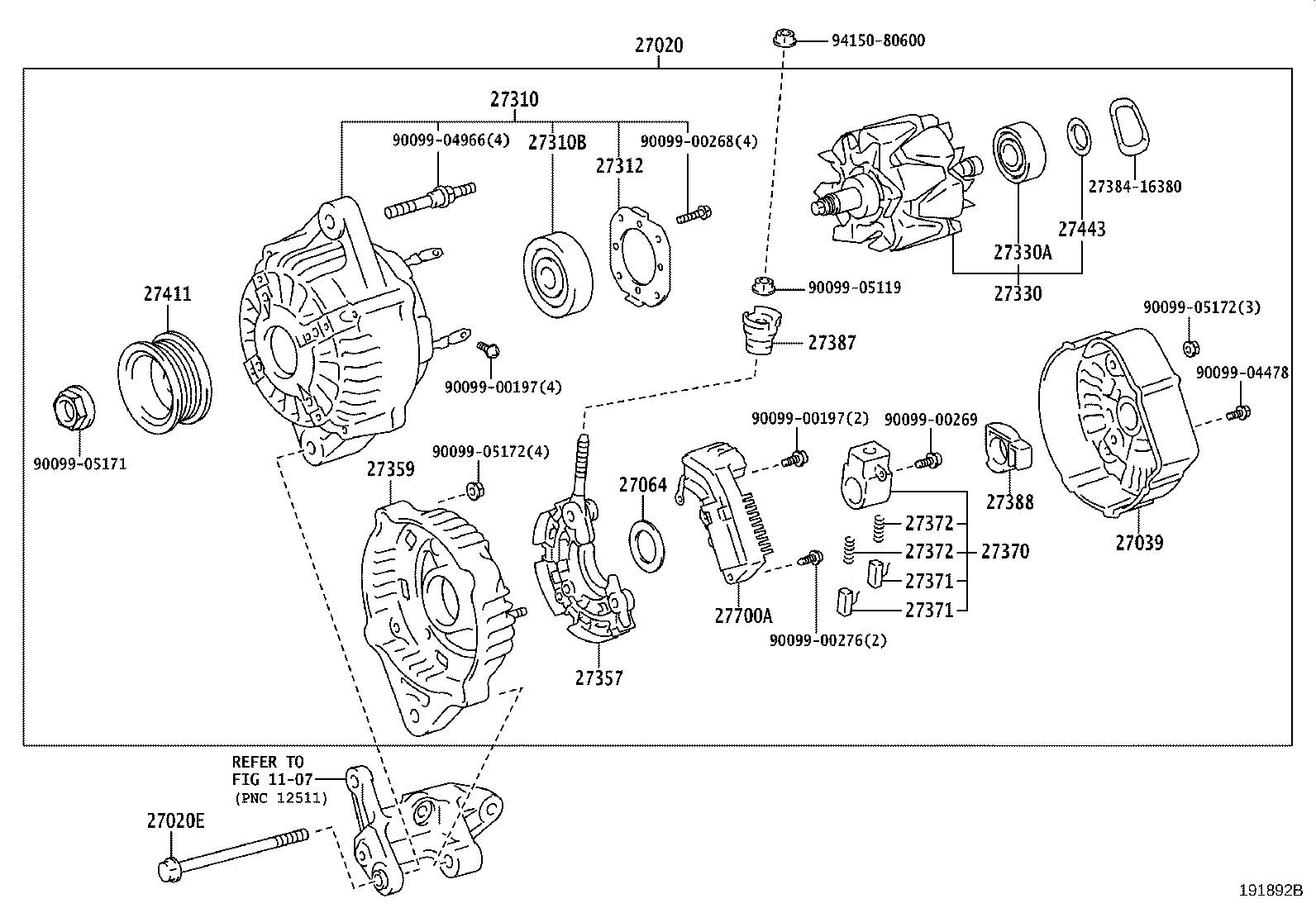 90105-10282 BOLT(FOR ALTERNATOR) product image