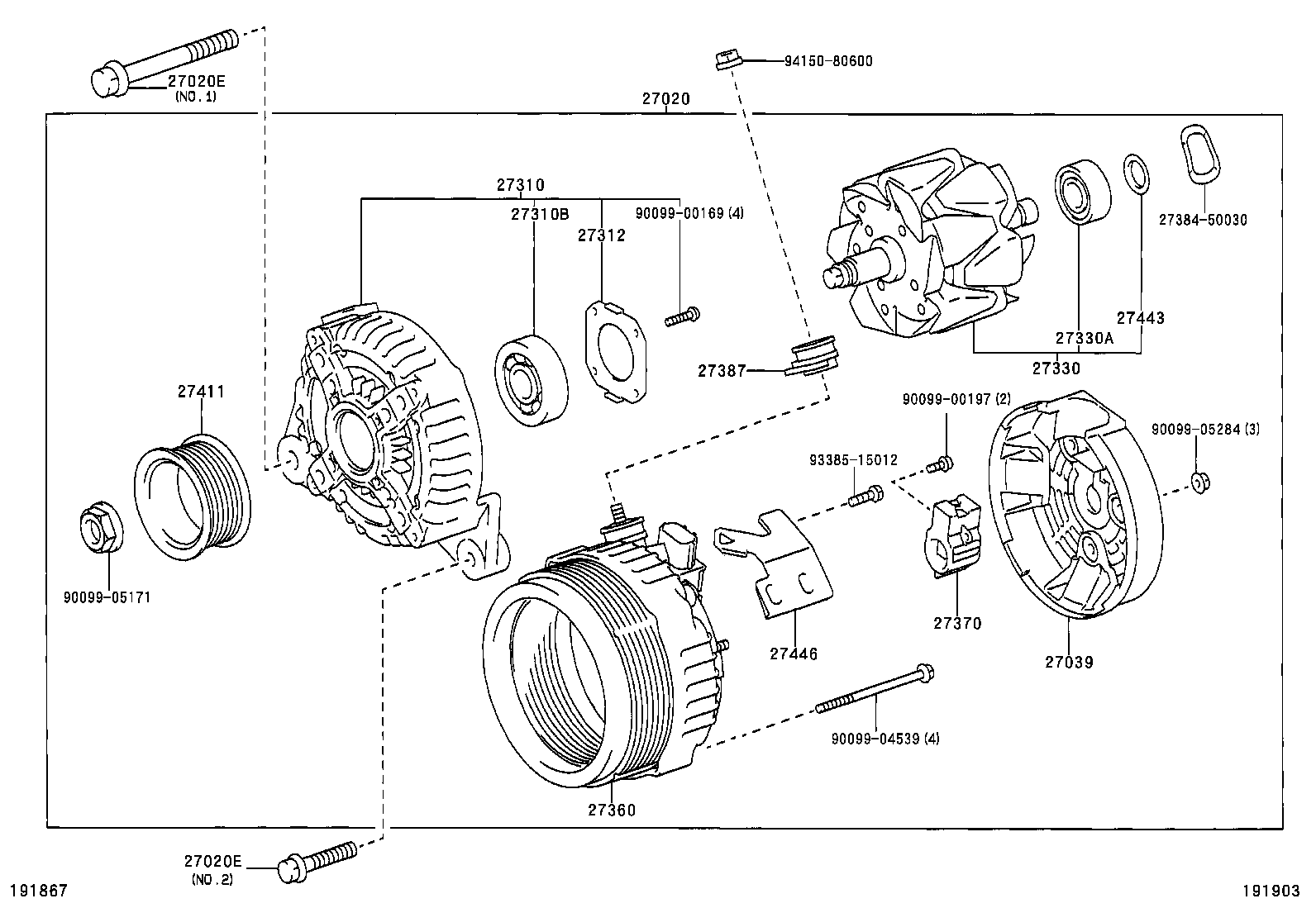 27310-28060 FRAME ASSY, DRIVE END, ALTERNATOR product image